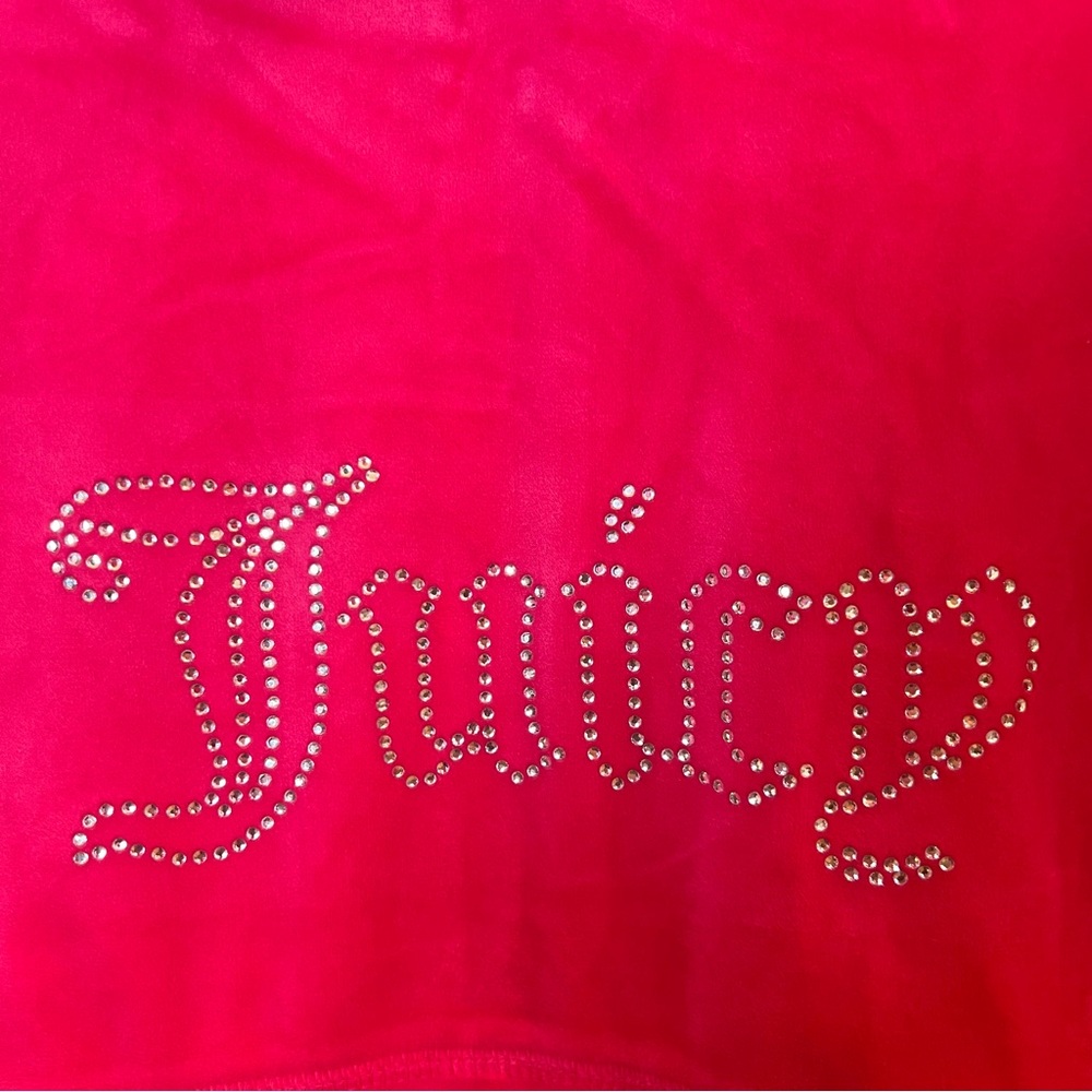 Juicy‎ Couture Velour Zip Hoodie Pink Rhinestone Logo NWT Size M - Picture 7 of 10